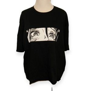 Square Apple studios XL‎ anime eyes cropped top